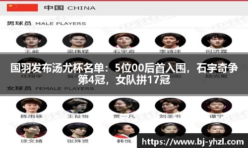 国羽发布汤尤杯名单：5位00后首入围，石宇奇争第4冠，女队拼17冠